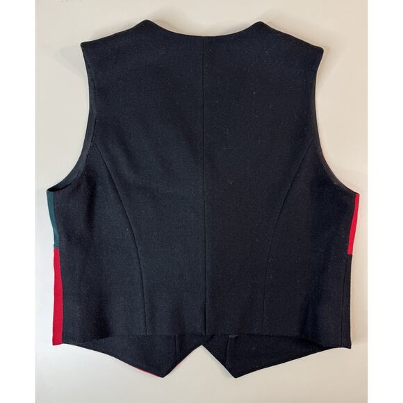 Talbots Vintage Wool-Blend Christmas Embroidered Vest S Preppy Holiday Teacher - Picture 6 of 8